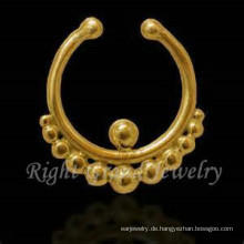 Gold nicht Piercing Septum Nase Ring indische Nase Piercing Gold Nase